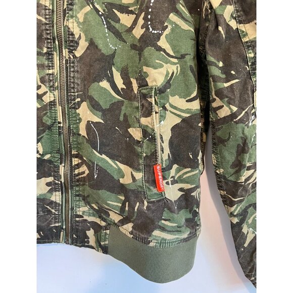 SUPERDRY Rookie Duty Splatter Bomber Jacket Size Large NWT - Picture 4 of 9